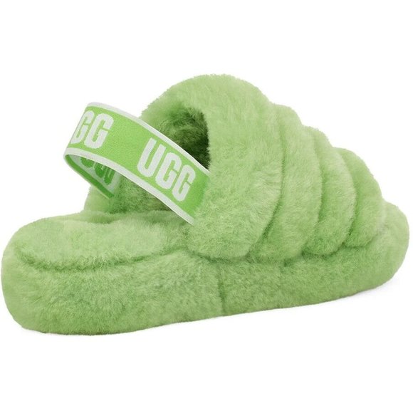 NEW SZ 5 UGG Women's Fluff Yeah Slide Shearling Fur 1095119 in Apple Sandal logo - Picture 2 of 10